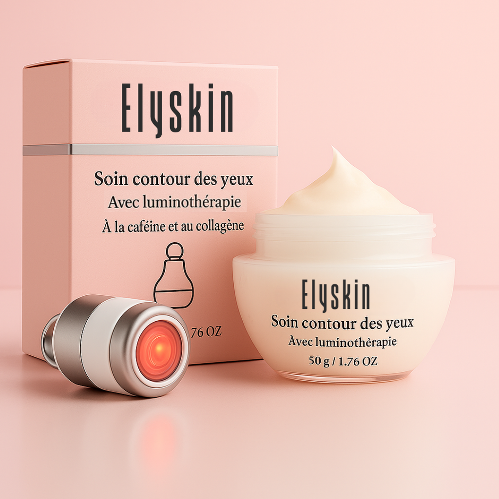 Elyskin - Soin contour des yeux 3-en-1 avec embout massant lumière rouge
